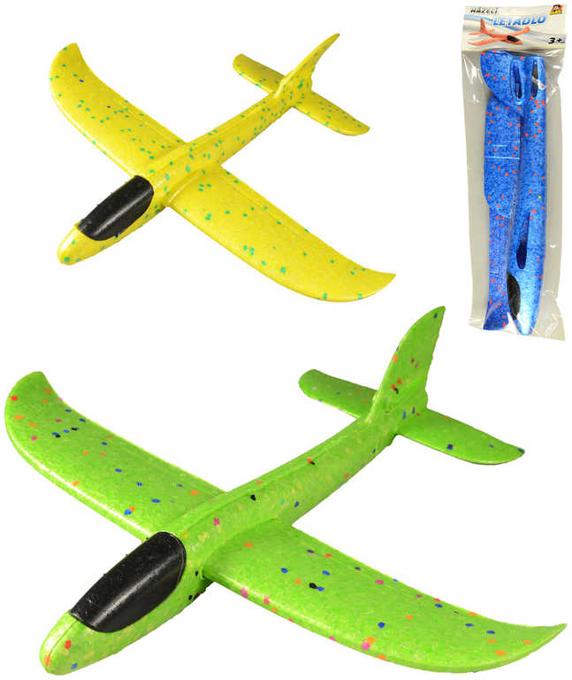 Fotografie Letadlo soft házecí polystyrenové 34cm různé barvy na házení v sáčku A46:239639