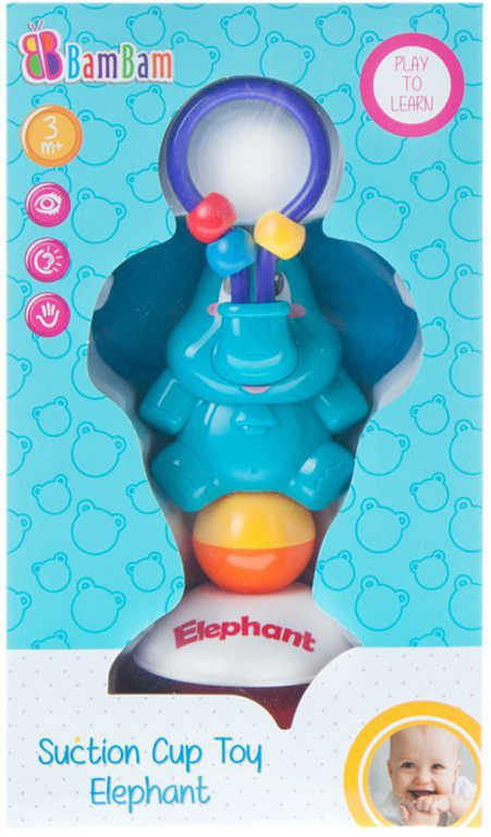BAM BAM Chrastítko slon s přísavkou plast pro miminko