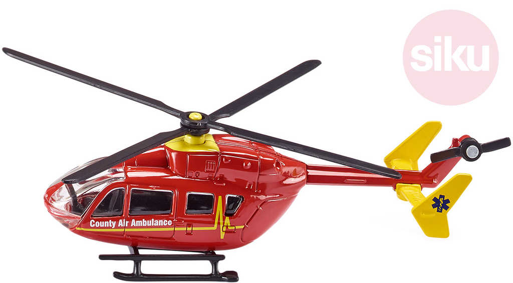 Fotografie SIKU Vrtulník červený záchranářský ambulance model 1:87 kov 1647 SIKU