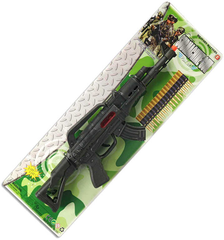 Fotografie Samopal vojenský 48cm dětská plastová zbraň na kartě