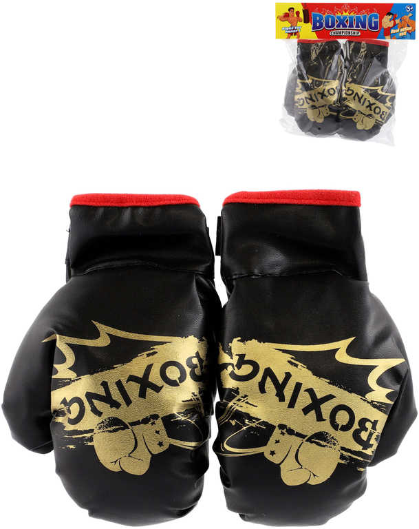 Fotografie Rukavice boxerské dětské černé s grafikou set 1 pár v sáčku