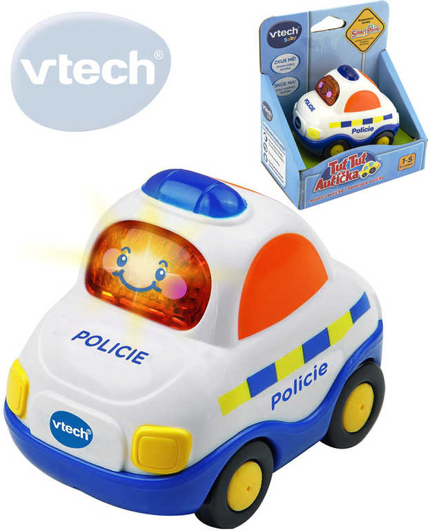 VTECH Baby autíčko Tut Tut Policie 8cm mluvící zpívající CZ na baterie Světlo Zvuk