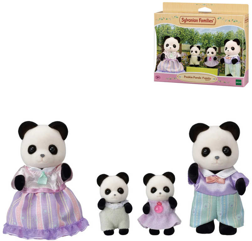 Fotografie Sylvanian Families rodina pandy set 4 figurky pandí rodinka v krabici