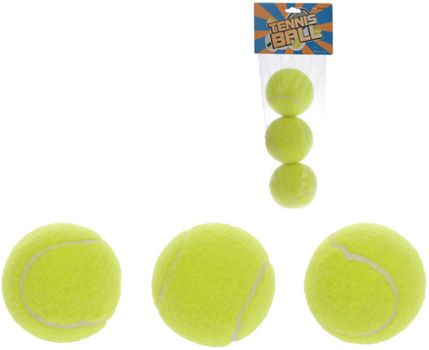 Fotografie Míčky tenisové 6 cm set 3 ks v sáčku (míček na tenis)