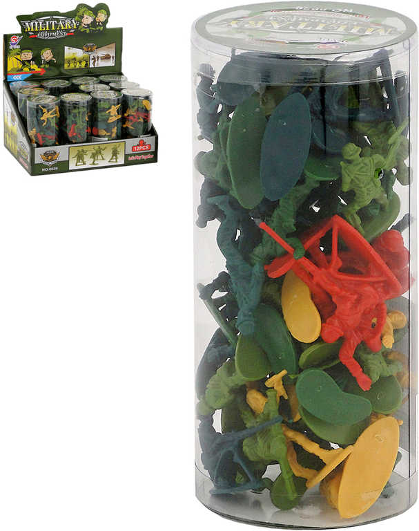 Fotografie Vojáci 4cm barevné plastové akční figurky herní set armáda v tubě