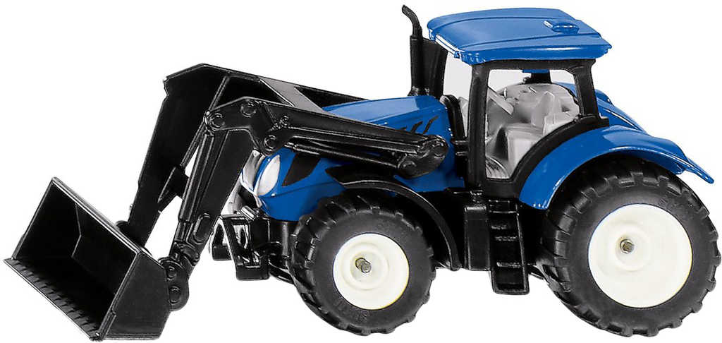 SIKU Traktor New Holland s čelním nakladačem modrý model kov 1396