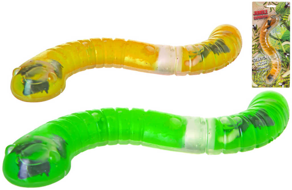Fotografie Zvířátko had gelový 25cm s larvami a hmyzem 2 barvy na kartě