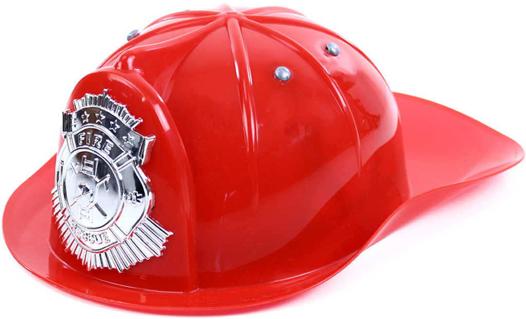 Fotografie Helma hasičská dětská přilba na hlavu s odznakem malý hasič plast