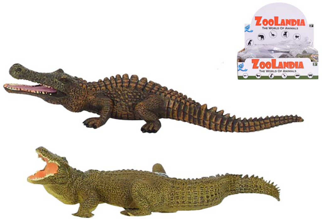 Fotografie Zvířata krokodýl 21-23cm plastové figurky zvířátka 2 druhy