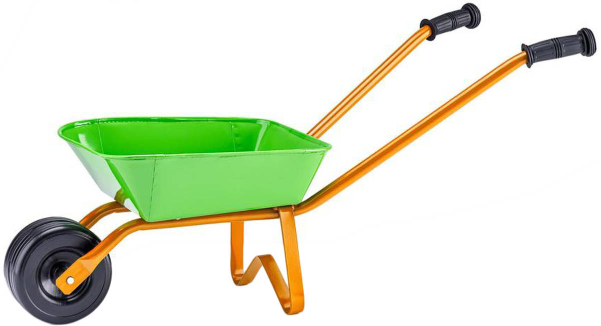 MERKUR Kolečko dětské zelená-oranžová kovová kolečka na písek