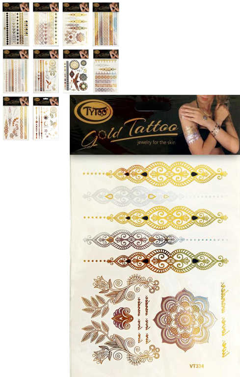 Fotografie TyToo Tetování zlaté náramky dětské tetovačky různé druhy