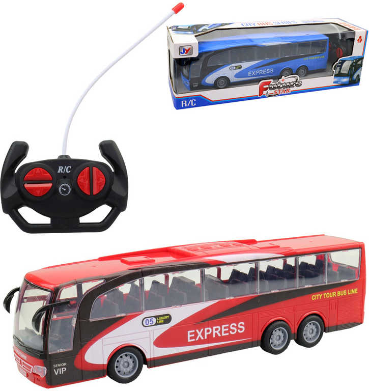 RC Autobus Express na vysílačku 32cm na baterie 2 barvy Světlo