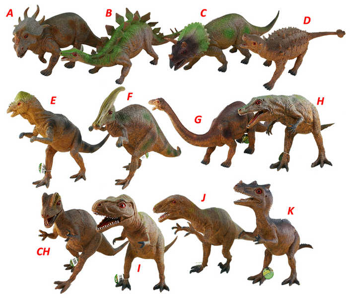 Fotografie Zvířata dinosauři 45-51cm velké plastové Maxi figurky zvířátka různé druhy