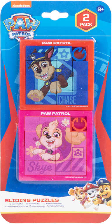Fotografie Paw Patrol logická hra posuvné puzzle 2ks na kartě