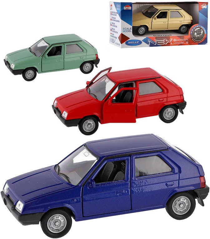 WELLY Auto model Škoda Favorit kov 11cm volný chod 1:34 různé barvy
