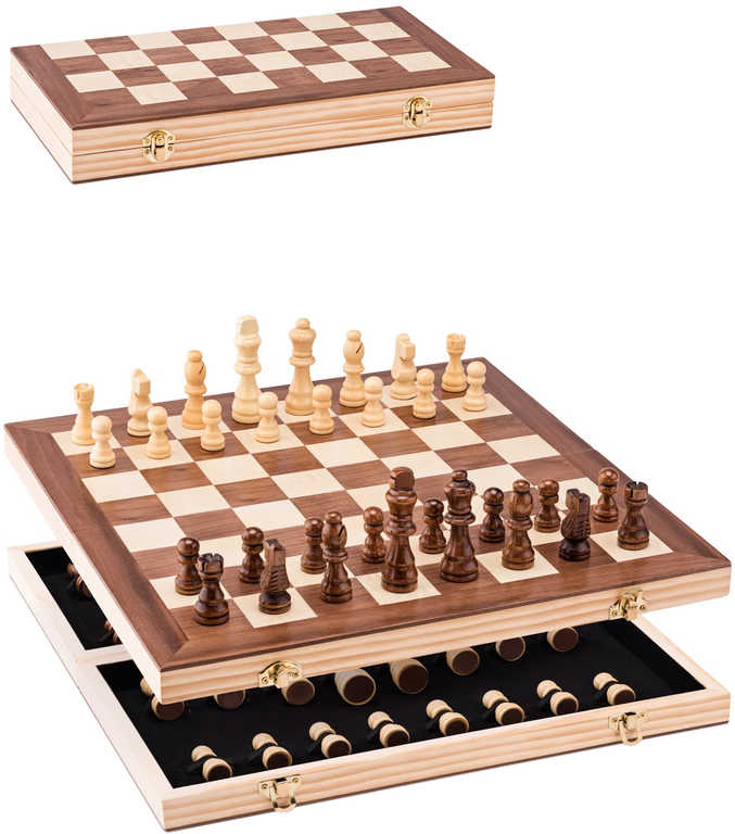 Fotografie DŘEVO Hra Královské šachy Popular v dřevěném boxu *SPOLEČENSKÉ HRY*