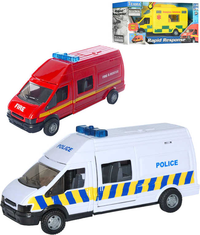 MAC TOYS Auto sanitka ambulance / policie / hasiči 3 druhy na baterie Světlo Zvuk