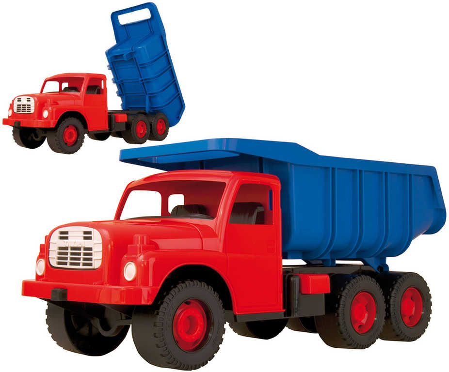 Fotografie Auto Tatra 148 plast 73cm v krabici - červená kabina modrá korba