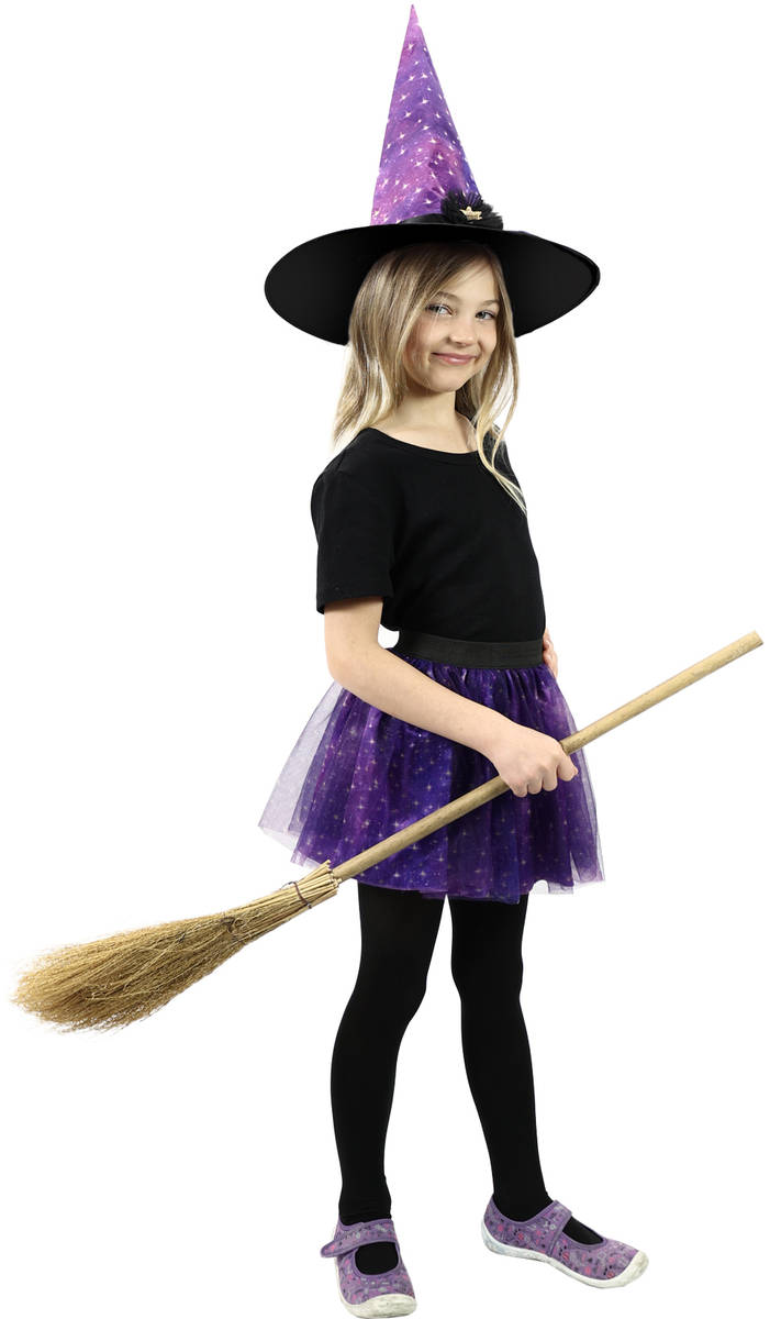KARNEVAL Šaty čarodějnice set tutu sukně + klobouk (3-7 let) *KOSTÝM*