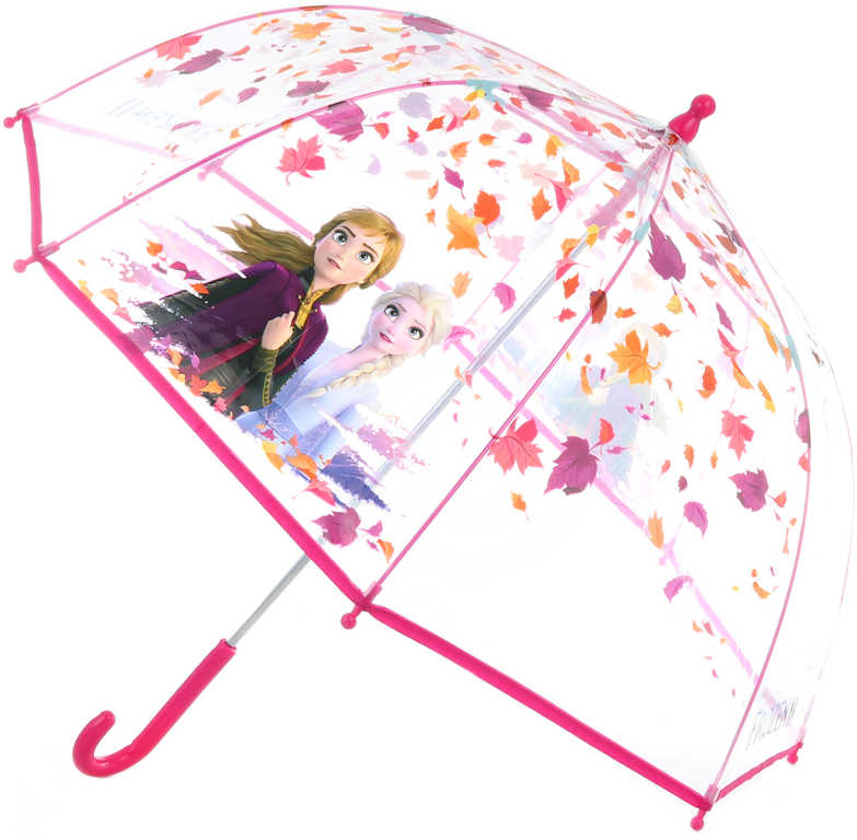 Fotografie Průhledný deštník Ledové království 2, Frozen 2 s růžovým okrajem