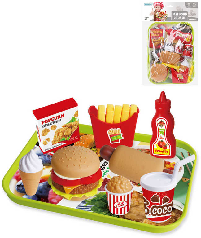 Fotografie Občerstvení Fast Food dětské makety potravin s tácem rychlé občerstvení