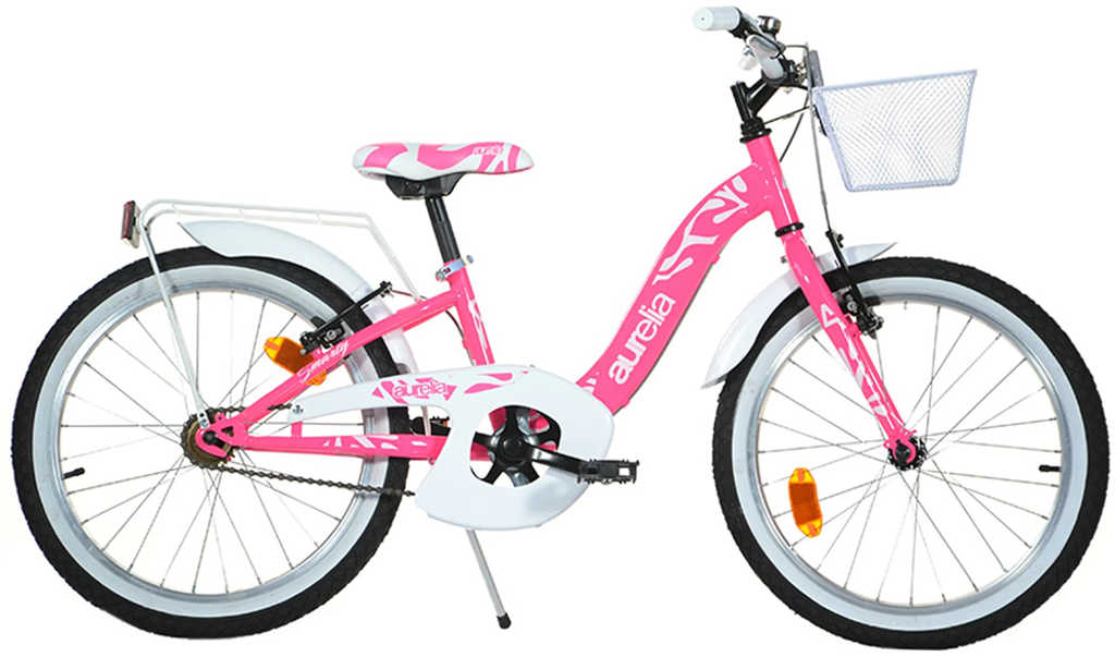 ACRA Dětské kolo Dino Bikes CSK5204 20" dívčí růžové s košíkem