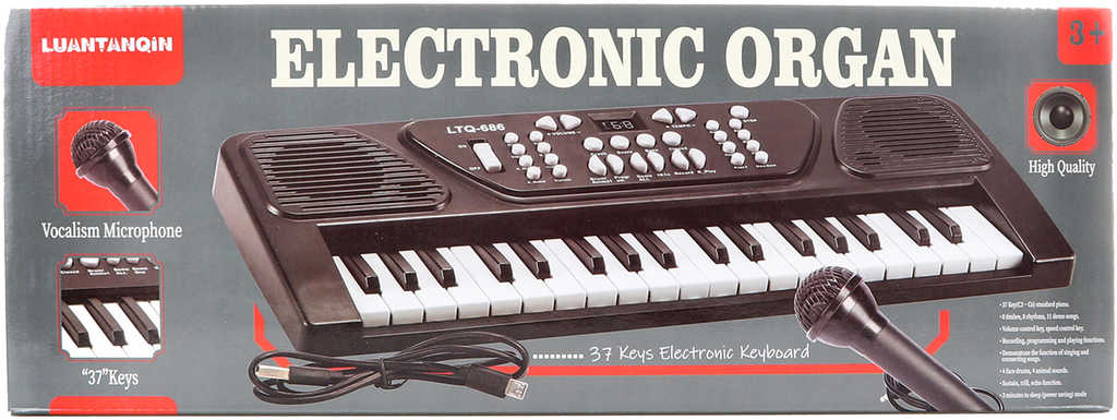 Fotografie Piano dětské 37kláves elektronický klavír na baterie s mikrofonem USB
