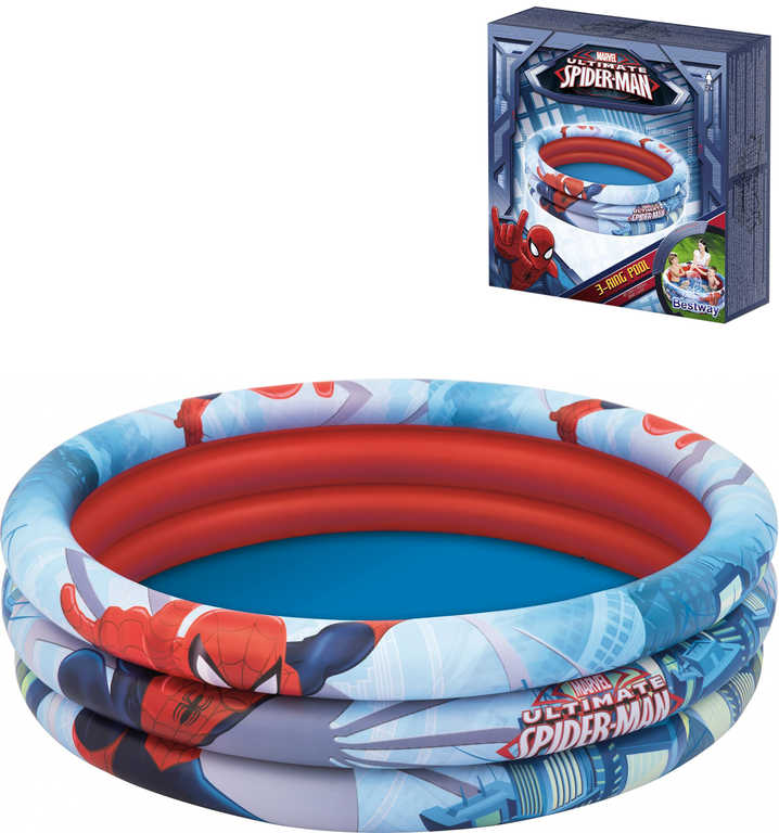 Fotografie BESTWAY Baby bazén nafukovací kruhový Spiderman 122x30cm 98018 Bestway