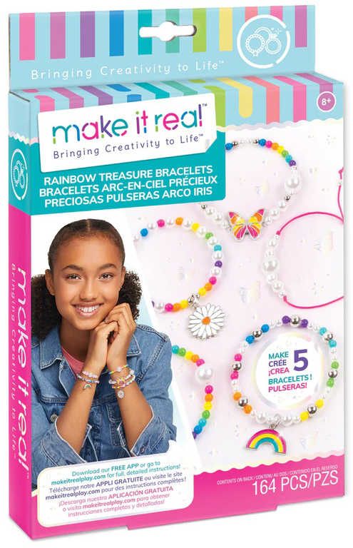 MAKE IT REAL Náramky Rainbow Treasure kreativní set výroba dětské bižuterie