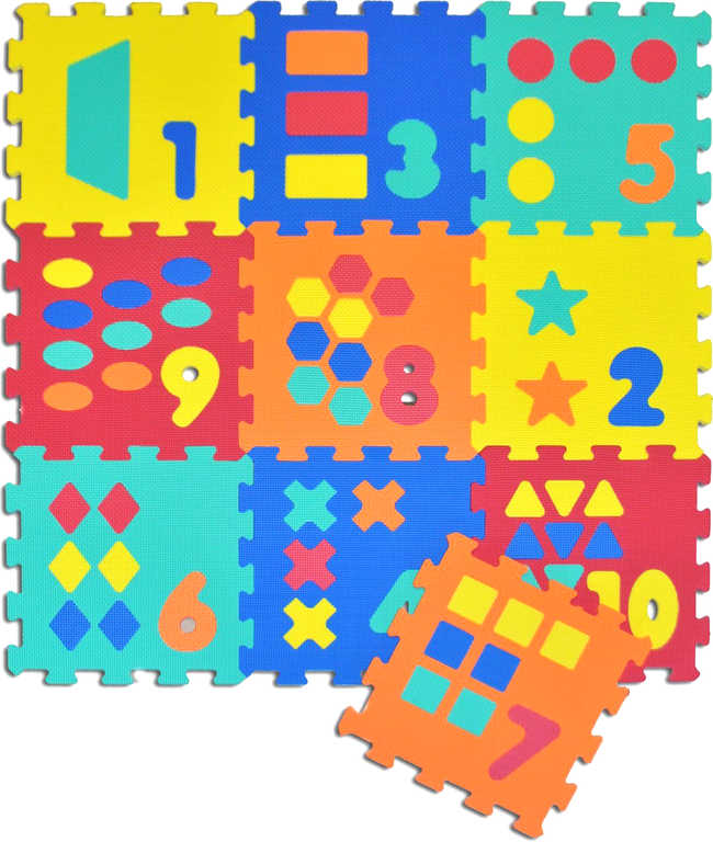 Fotografie Měkké puzzle bloky (32cm) s číslicemi - Set 10ks