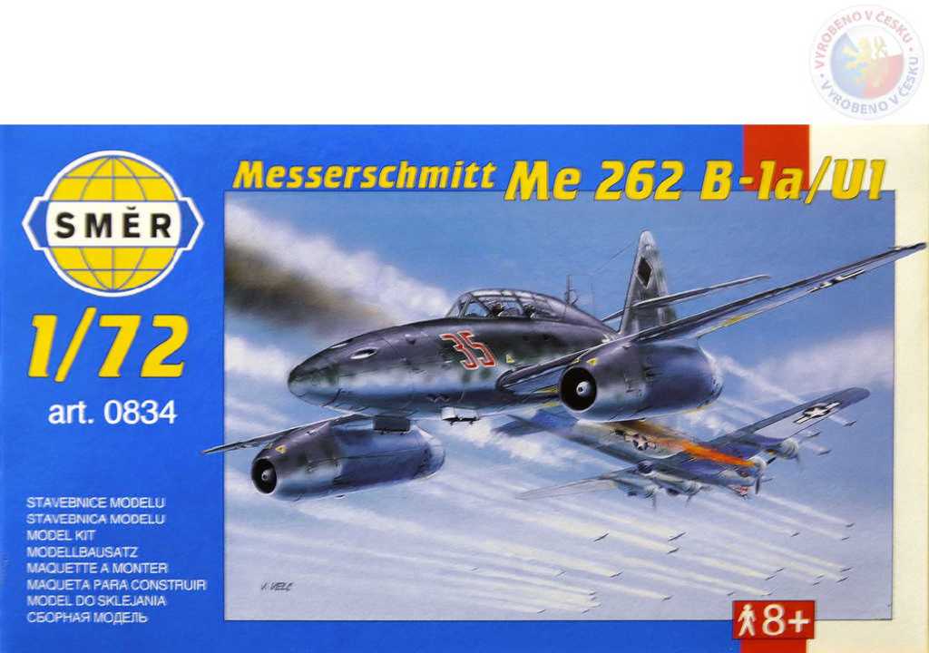 Fotografie SMĚR Model letadlo Messerschmitt Me 262 1:72 (stavebnice letadla)