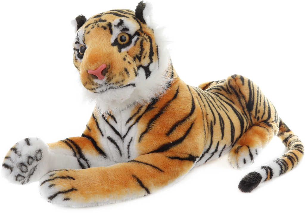 Fotografie PLYŠ Tygr hnědý ležící 55cm *PLYŠOVÉ HRAČKY*
