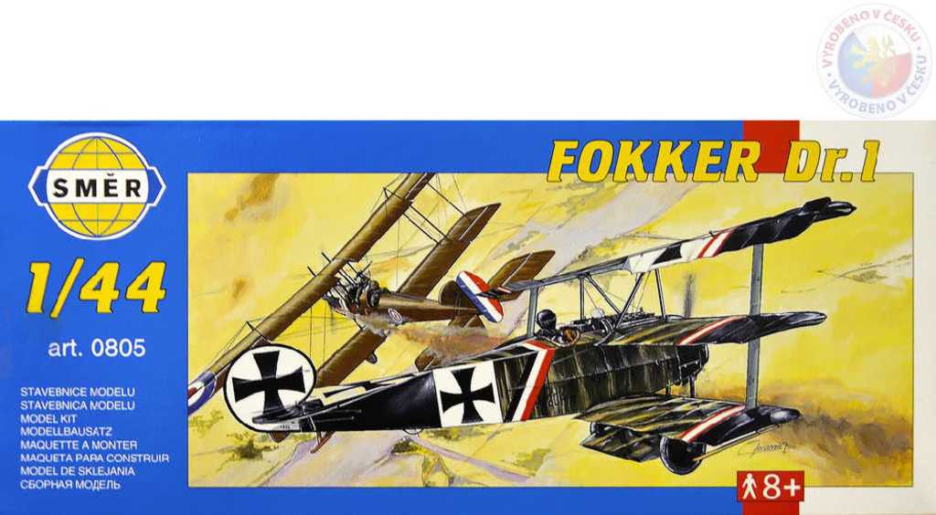 Fotografie Model Fokker Dr.1 13x16,1cm v krabici 31x13,5x3,5cm