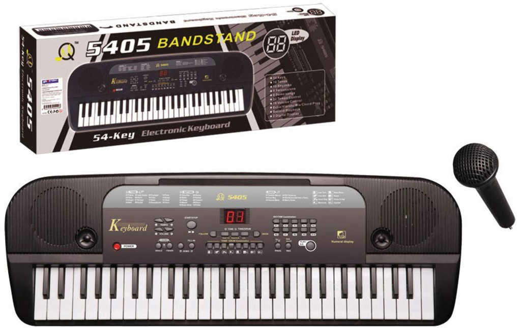 Fotografie Pianko elektronické 54 kláves keyboard dětský set s mikrofonem na baterie