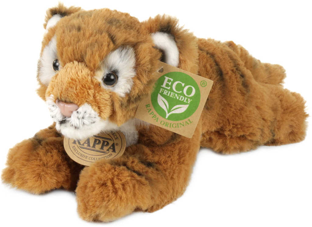 Fotografie PLYŠ Tygr 17cm ležící Eco-Friendly *PLYŠOVÉ HRAČKY*