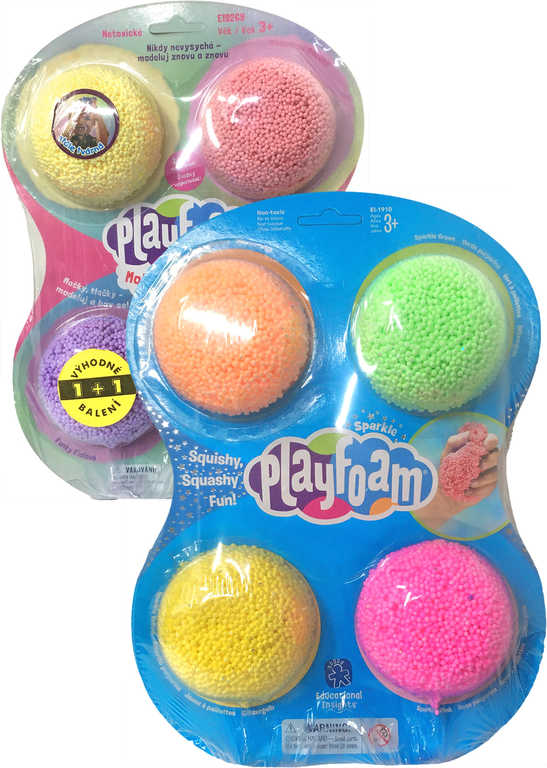 Fotografie PEXI PlayFoam modelína dětská pěnová boule se třpytkami set 8 barev