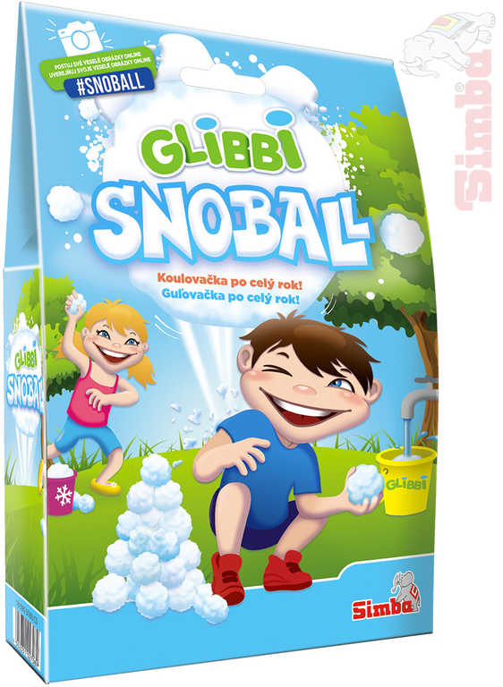 Fotografie SIMBA Glibbi SnoBall sněhové koule v prášku výroba sněhu v sáčku