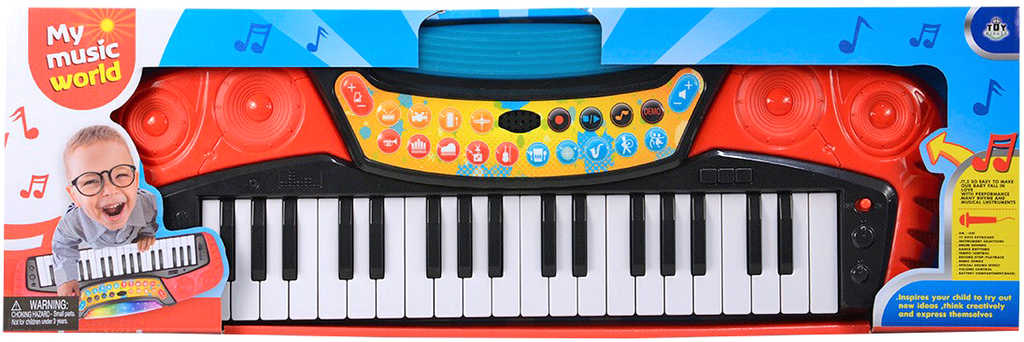 Fotografie Piano dětské elektronické 37 kláves keyboard na baterie Světlo Zvuk