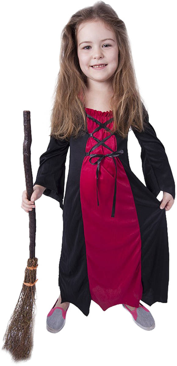 KARNEVAL Šaty čarodějnice Morgana bordó vel. S (110-120cm) 4-6 let *KOSTÝM*