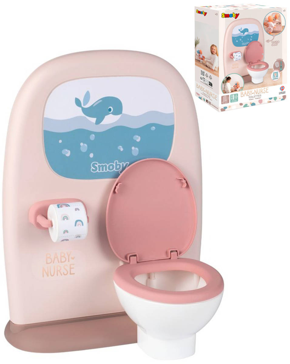 Fotografie SMOBY Baby Nurse Toaleta WC s koupelnou herní set pro panenku miminko
