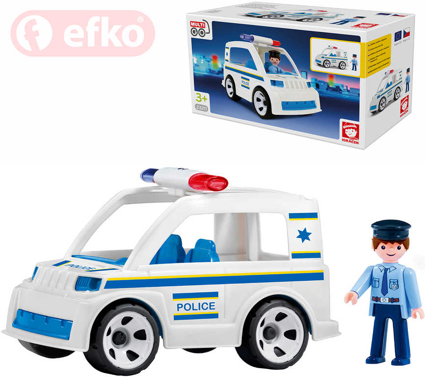 Fotografie EFKO IGRÁČEK MultiGO Policista set policejní auto s figurkou STAVEBNICE