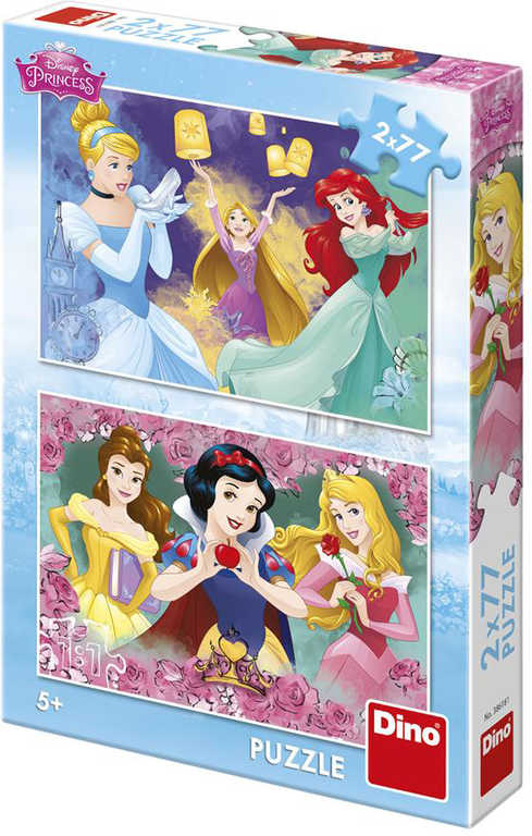 Fotografie DINO Puzzle 2x77 dílků Disney Princezny skládačka 26x18cm Dino