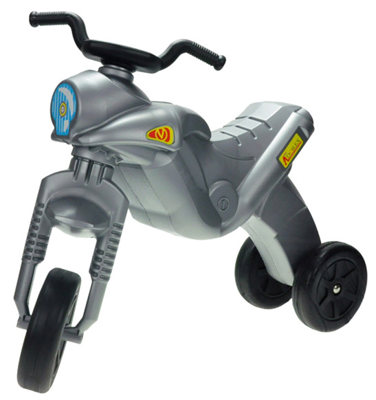 Fotografie MAD Odrážedlo ENDURO Maxi dětské odstrkovadlo stříbrná motorka do 25kg