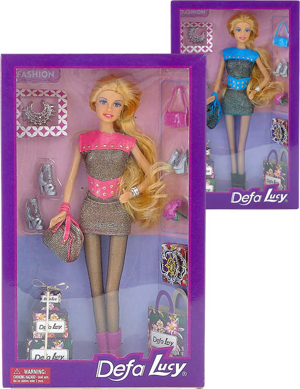 Fotografie DeFa Lucy nákupy modní panenka 29cm trendy set s doplňky 2 barvy v krabici A46:184215