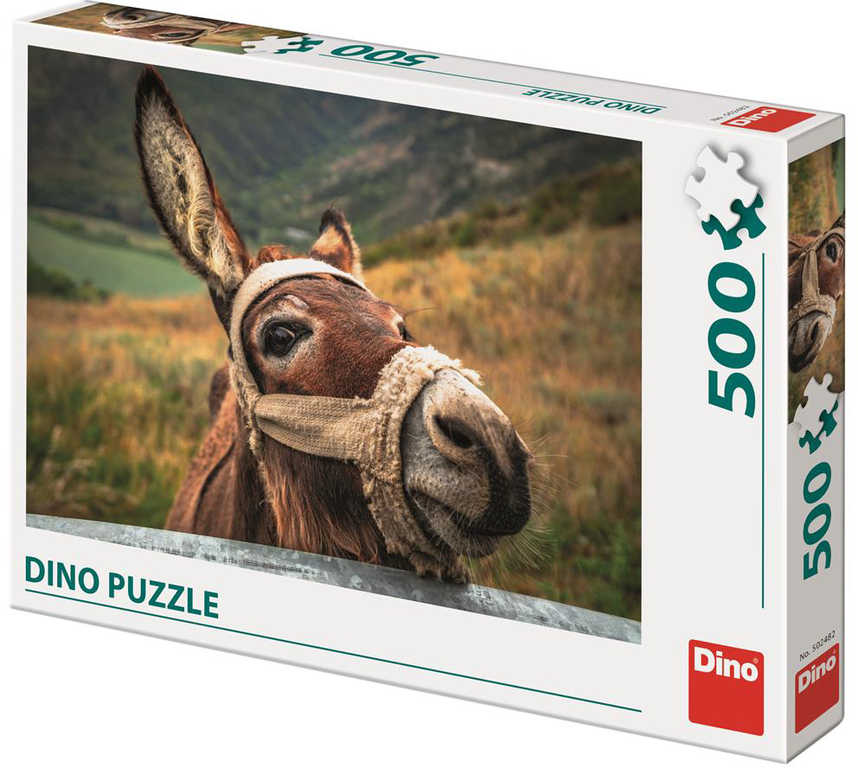 DINO Puzzle 500 dílků Oslík za ohradou foto 47x33cm skládačka