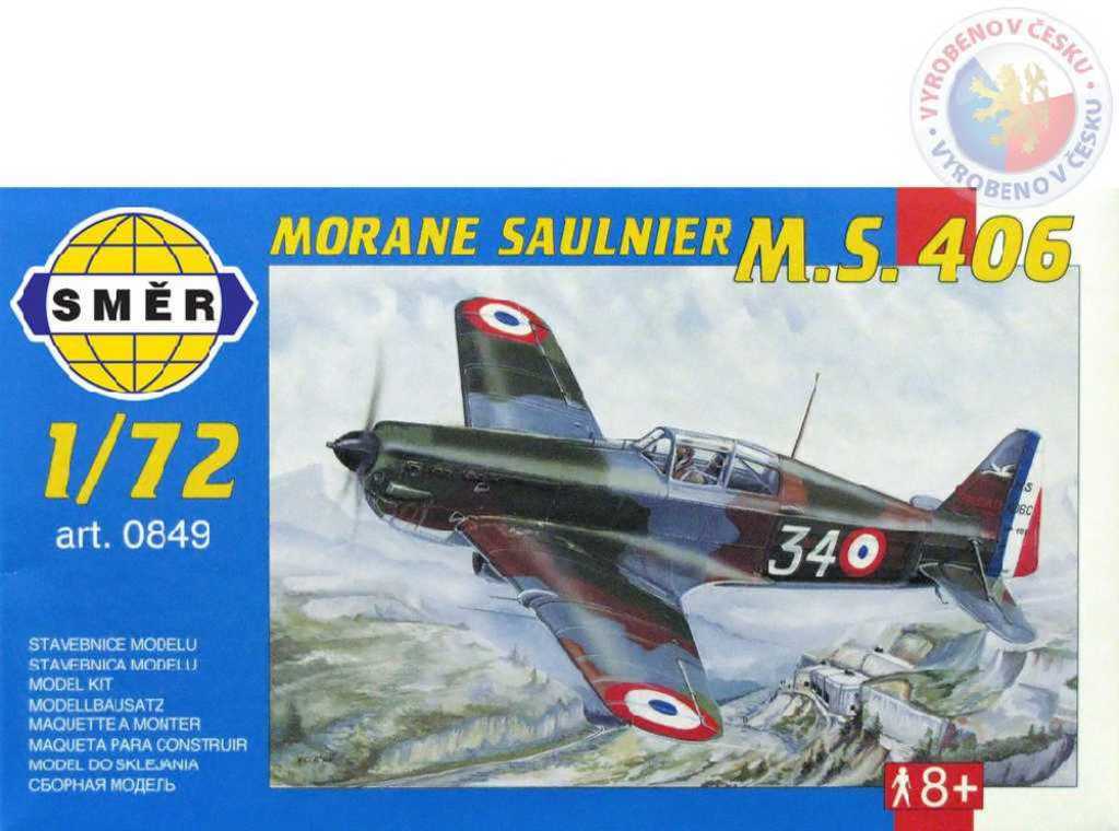 Fotografie Model Morane Saulnier MS 406 11x14,7cm v krabici 25x14,5x4,5cm