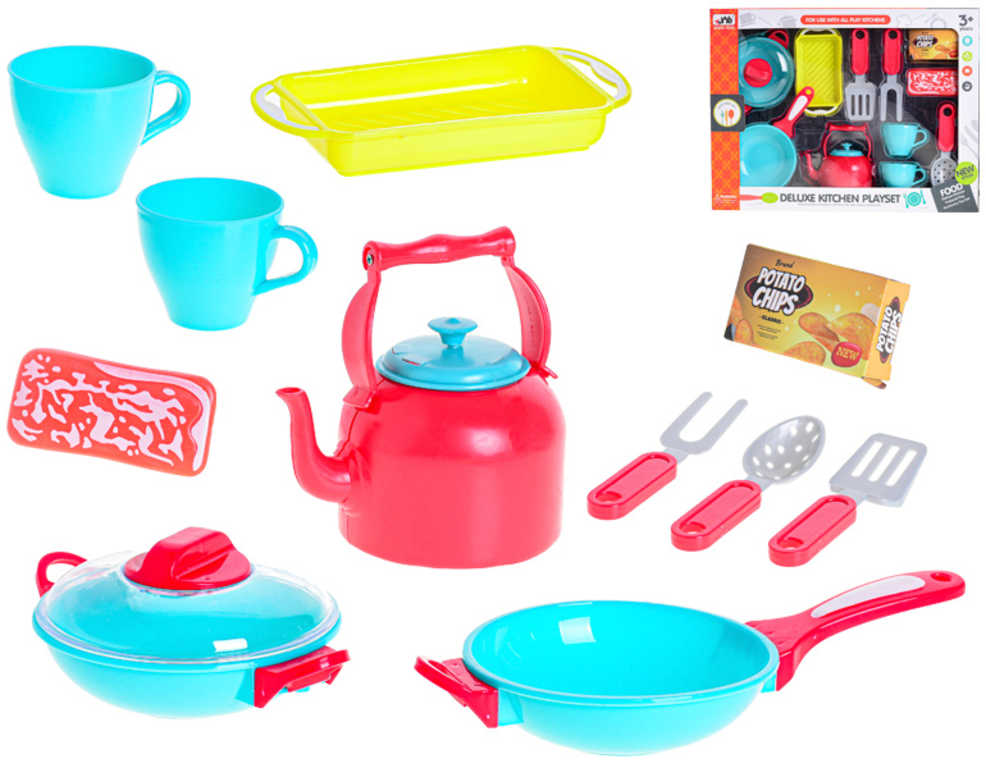 Fotografie Set kuchyňský 13ks dětské barevné nádobí plast v krabici A46:247389