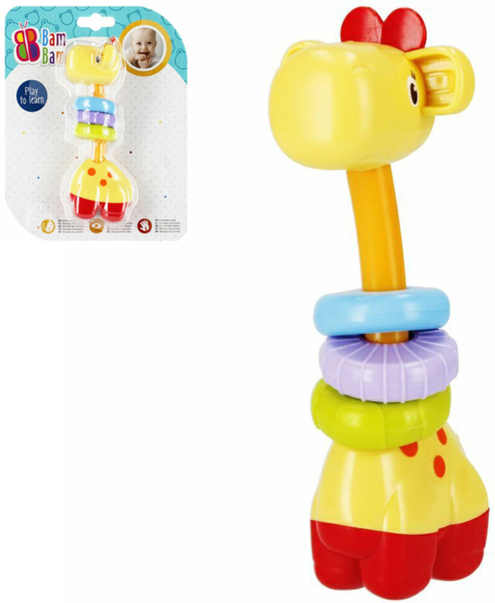 BAM BAM Baby chrastítko žirafka plast pro miminko