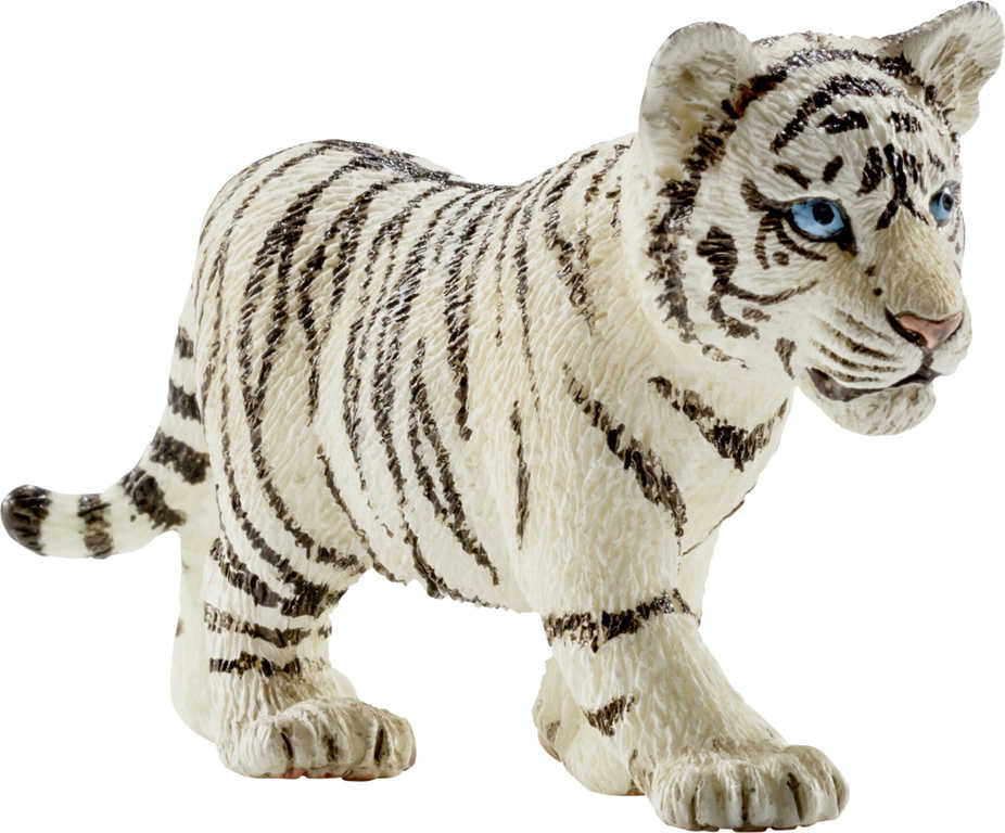 Fotografie SCHLEICH Bílý tygr mládě 7cm figurka ručně malovaná plast