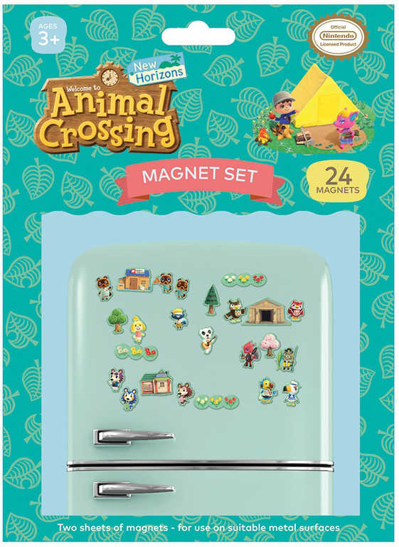 Fotografie Magnetky set 24ks Animal Crossing dětská dekorace na kovové předměty